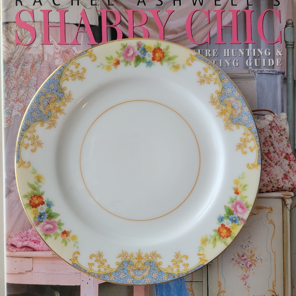 Noritake Imperial China N51 Bread Plate ~ Vintage ~ Japan ~ Floral ~ Pink & Blue